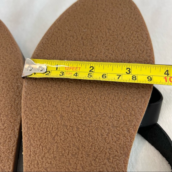 Madewell The Boardwalk Thong in Leather True Black Size 8.5 - Picture 11 of 13